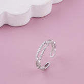 Chain Link Adjustable Silver Ring By ERI Silvers